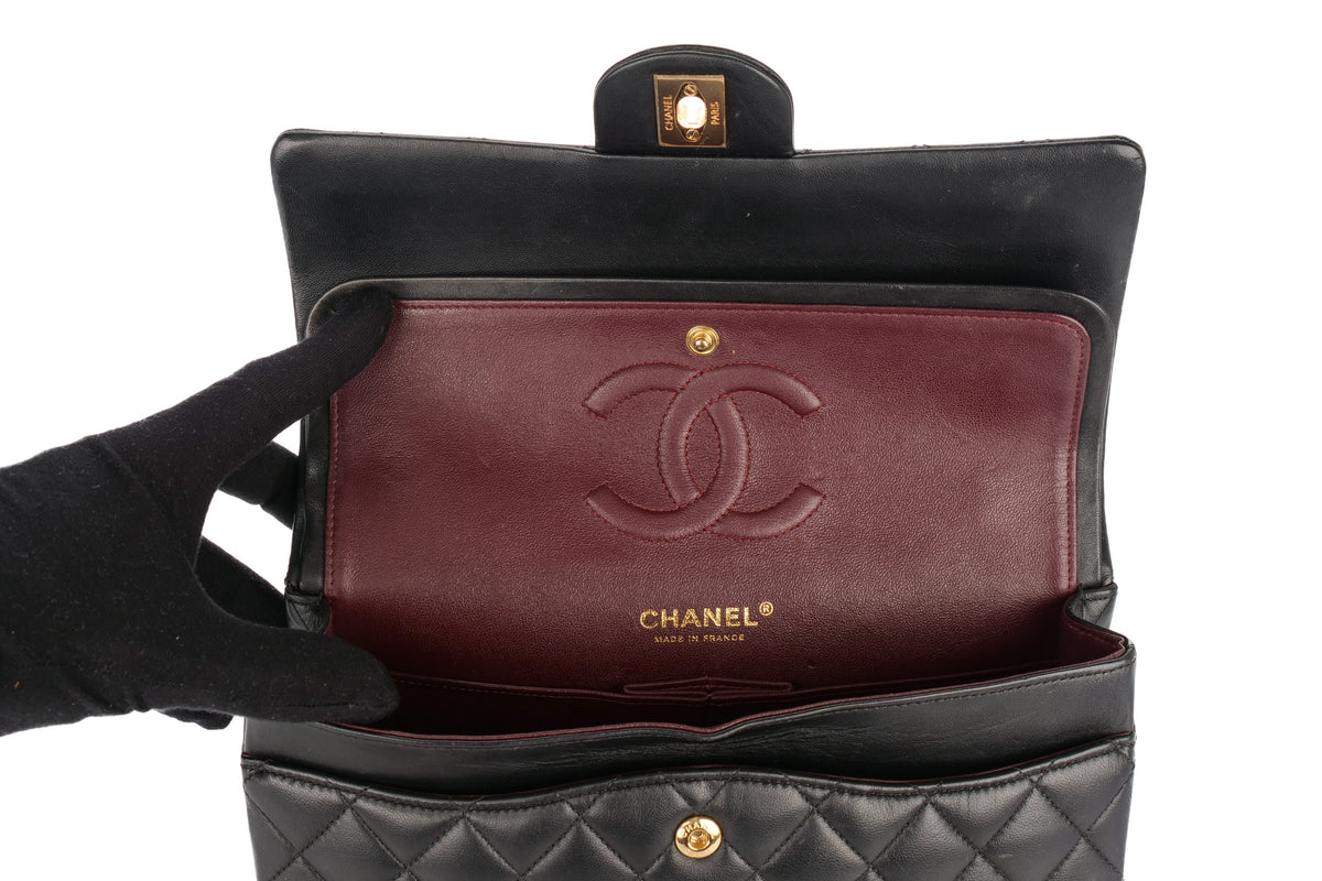 Chanel Medium Classic Flap Black Lambskin Gold Hardware - view 10