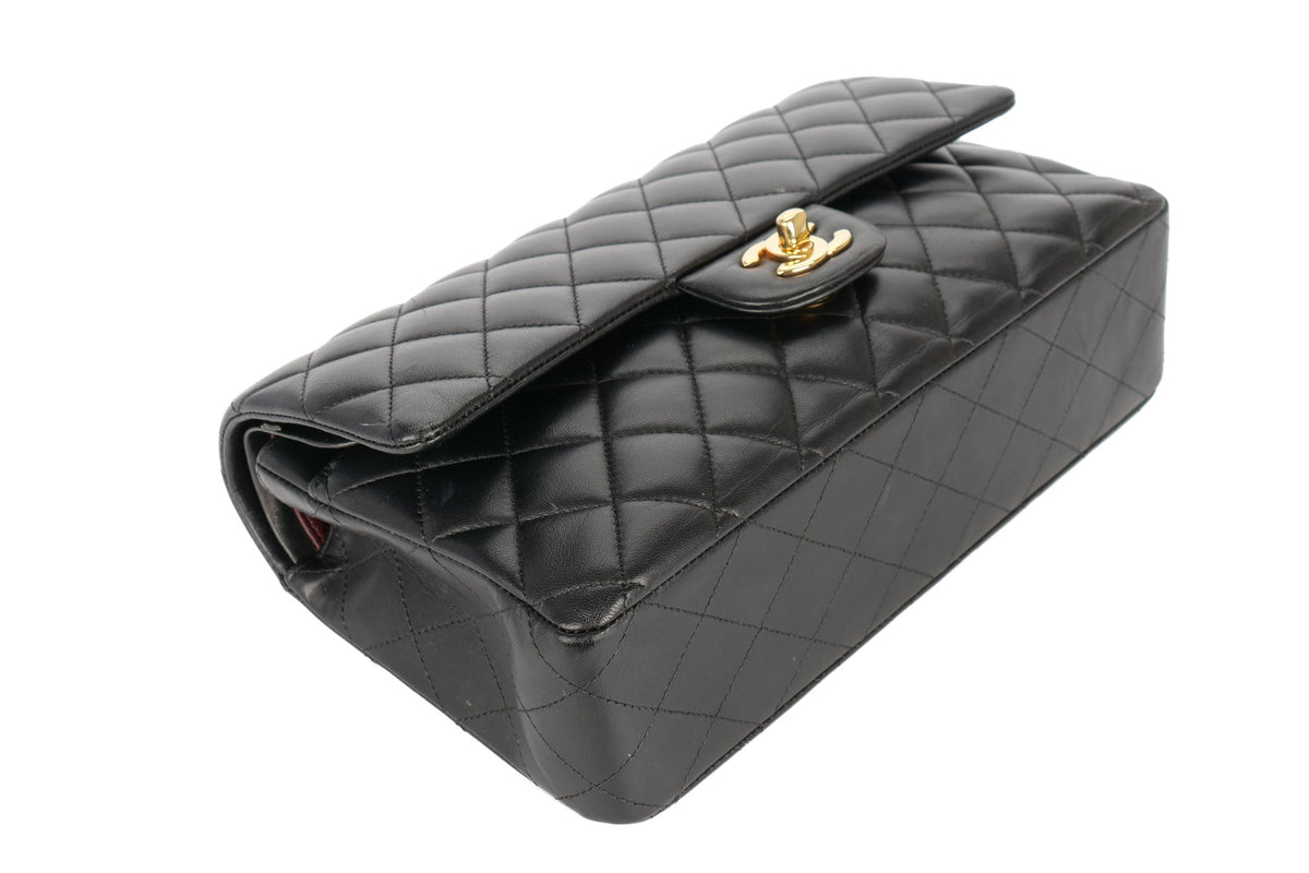 Chanel Medium Classic Flap Black Lambskin Gold Hardware - view 12
