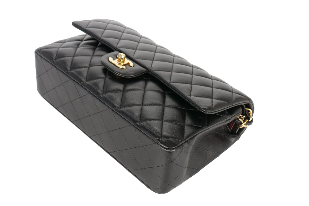 Chanel Medium Classic Flap Black Lambskin Gold Hardware - view 13