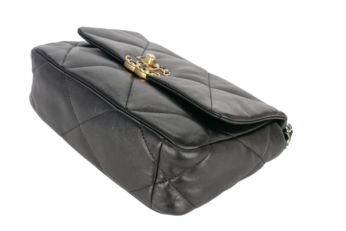 Chanel Medium 19 Black Lambskin Mixed Gold Hardware - view 12