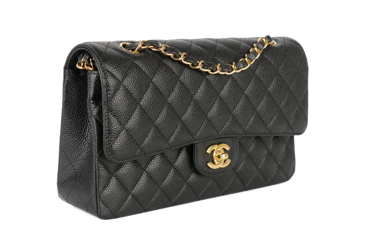Chanel Medium Double Classic Flap Black Caviar Gold Hardware - view 2