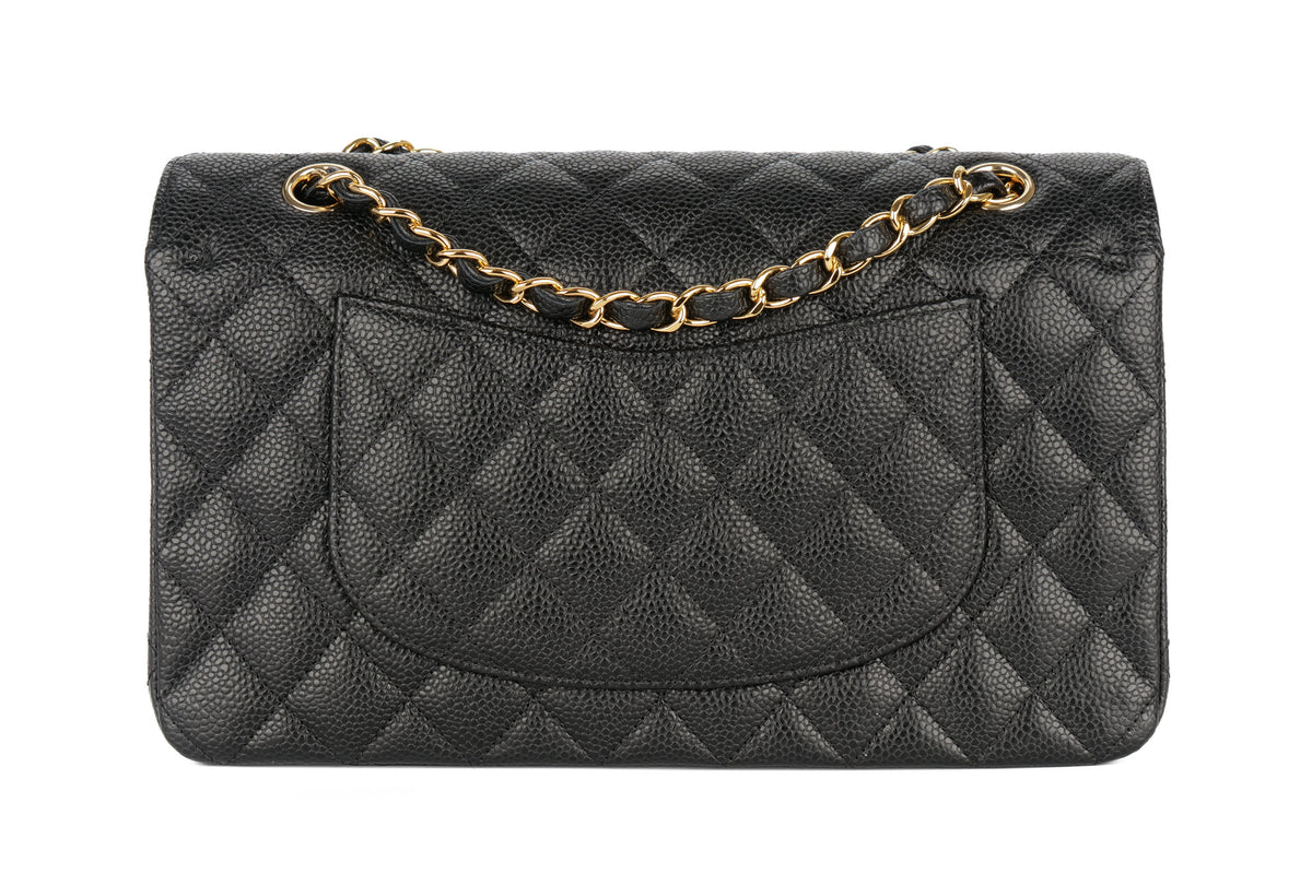 Chanel Medium Double Classic Flap Black Caviar Gold Hardware - view 3