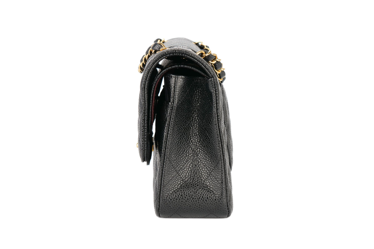 Chanel Medium Double Classic Flap Black Caviar Gold Hardware - view 4