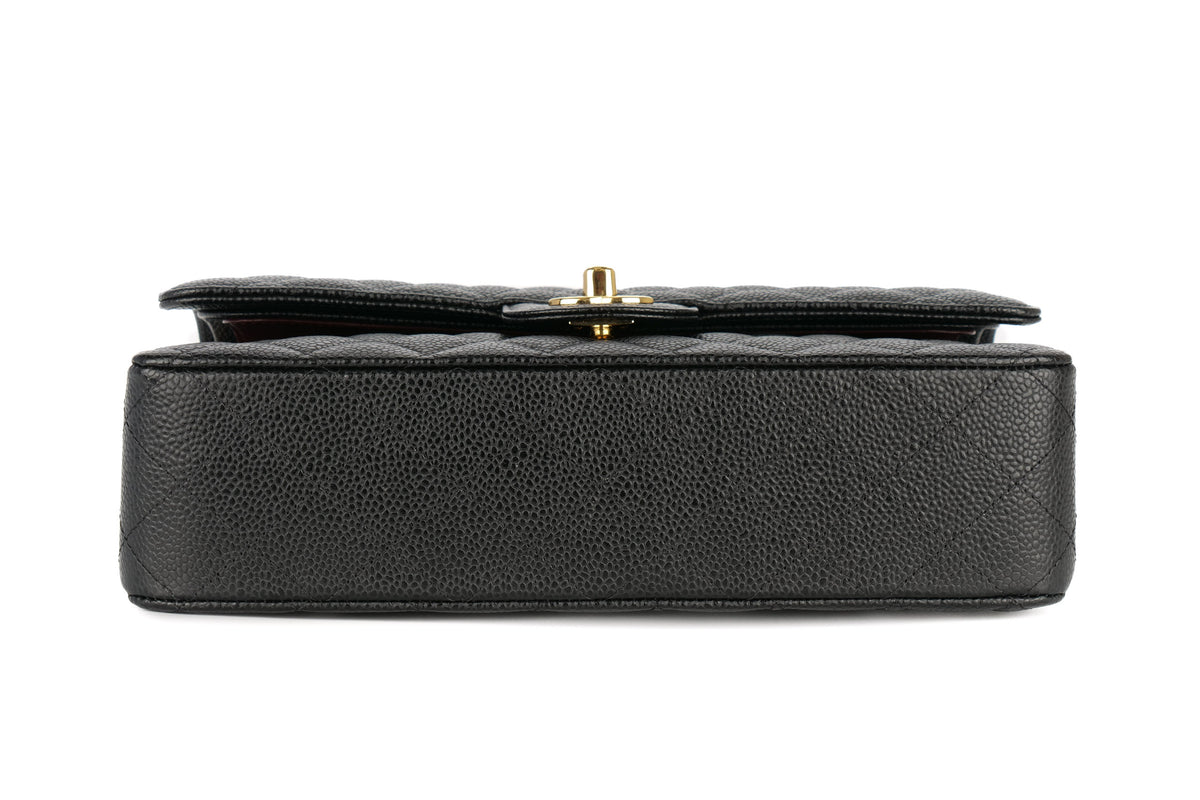 Chanel Medium Double Classic Flap Black Caviar Gold Hardware - view 6