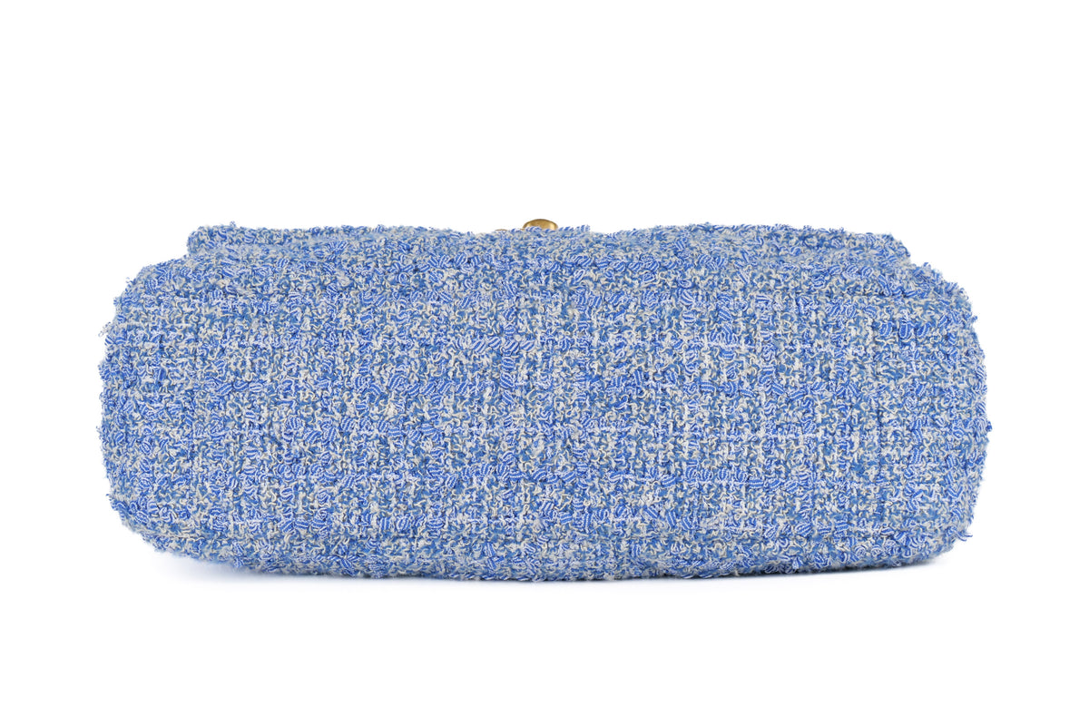 Chanel Medium 19 Blue Tweed Mixed Hardware - view 6