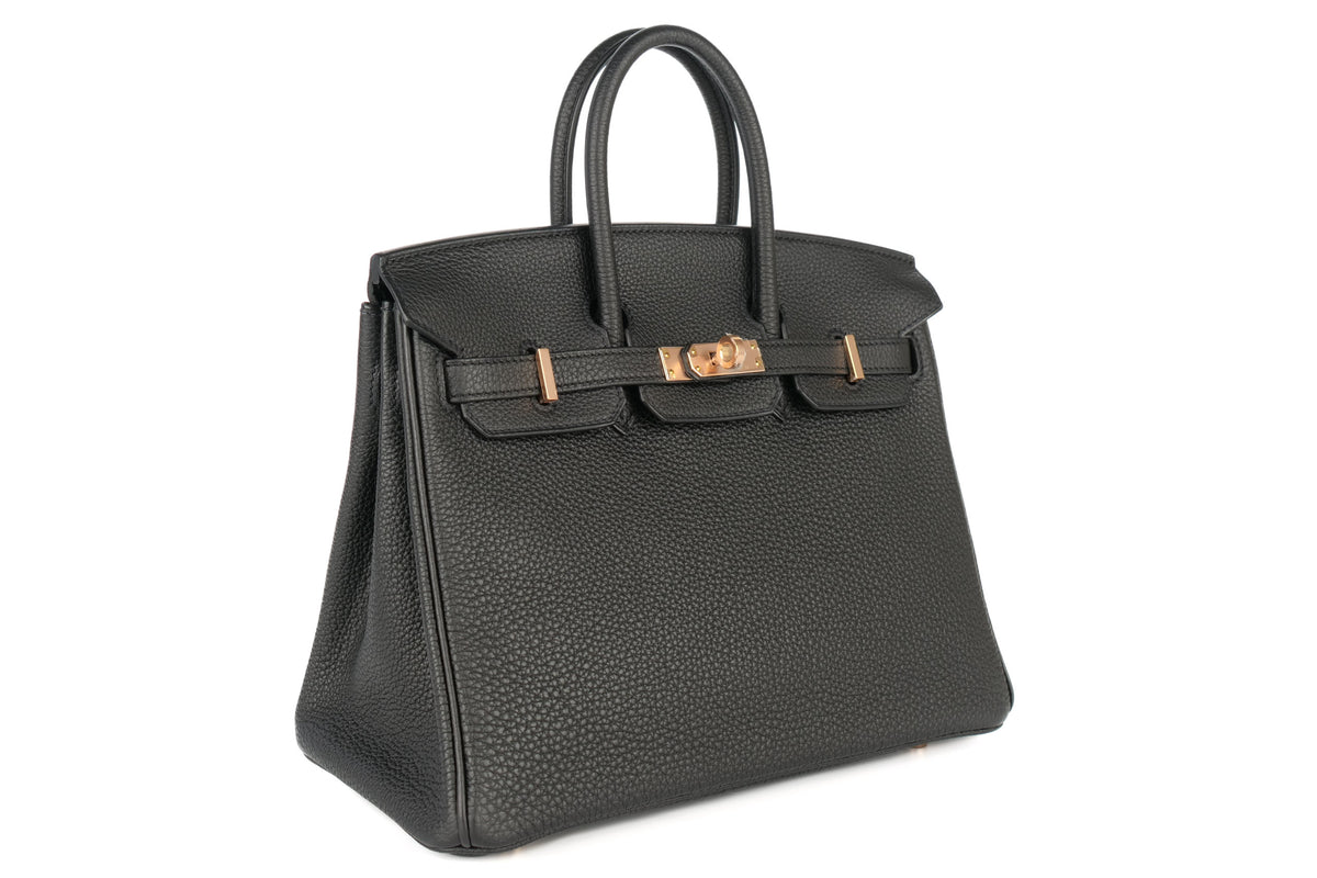 Hermès Birkin 25 Noir - Black Togo Rose Gold Hardware - view 2