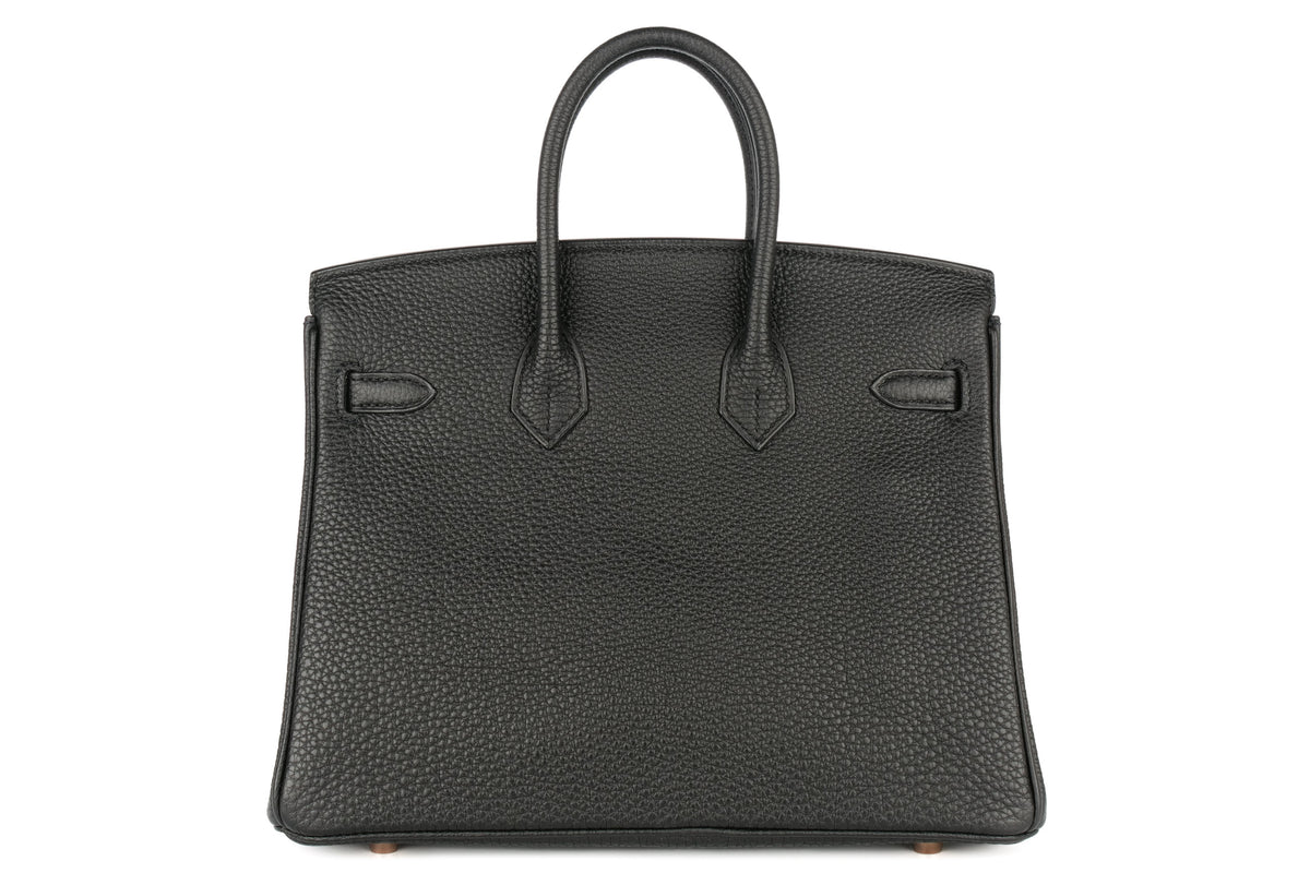 Hermès Birkin 25 Noir - Black Togo Rose Gold Hardware - view 3