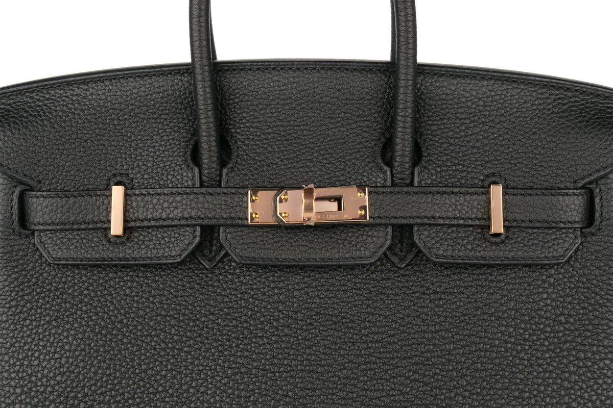Hermès Birkin 25 Noir - Black Togo Rose Gold Hardware - view 7