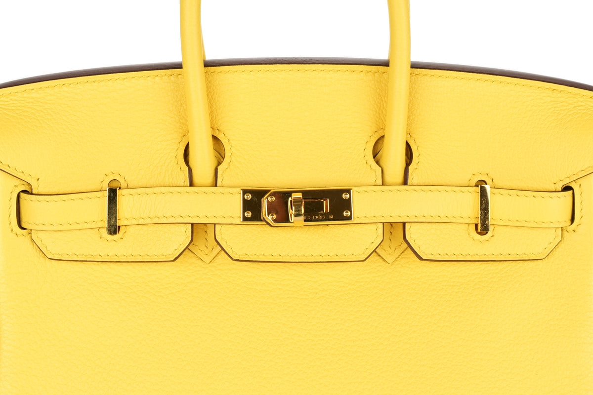 Hermès Birkin 25 Jaune de Naples Novillo Rose Gold Hardware - view 7