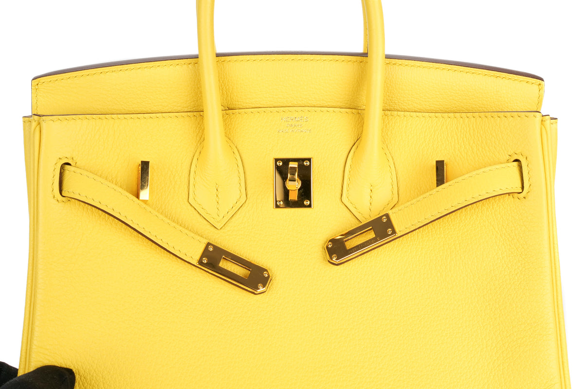 Hermès Birkin 25 Jaune de Naples Novillo Rose Gold Hardware - view 9