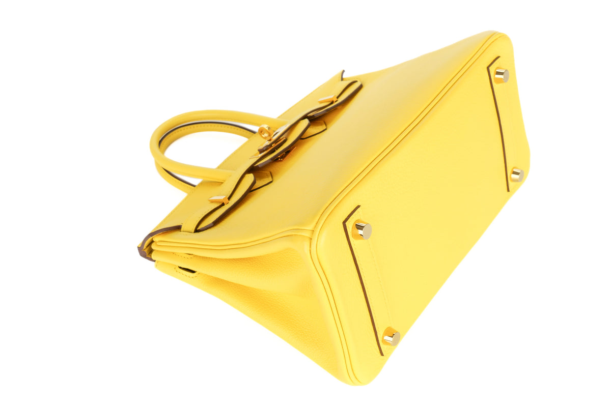 Hermès Birkin 25 Jaune de Naples Novillo Rose Gold Hardware - view 11