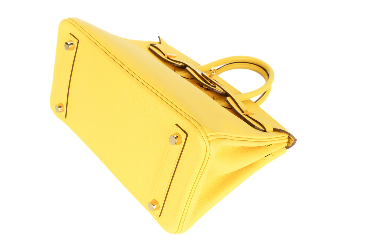 Hermès Birkin 25 Jaune de Naples Novillo Rose Gold Hardware - view 12