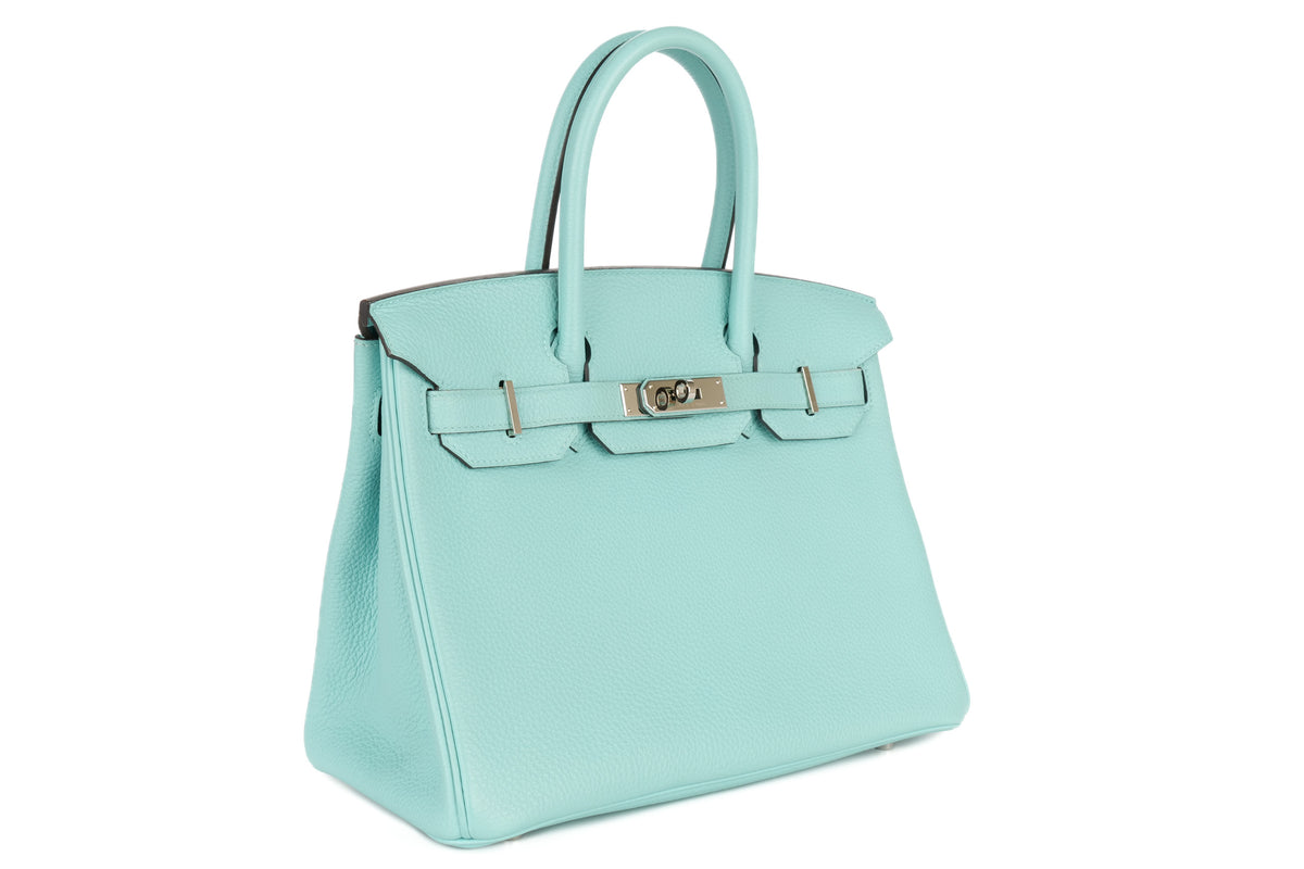Hermès Birkin 30 Bleu Atoll Togo Palladium Hardware - view 2