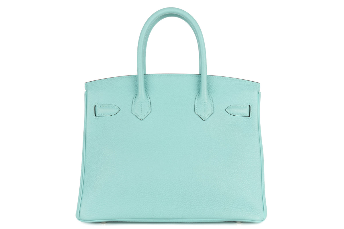 Hermès Birkin 30 Bleu Atoll Togo Palladium Hardware - view 3