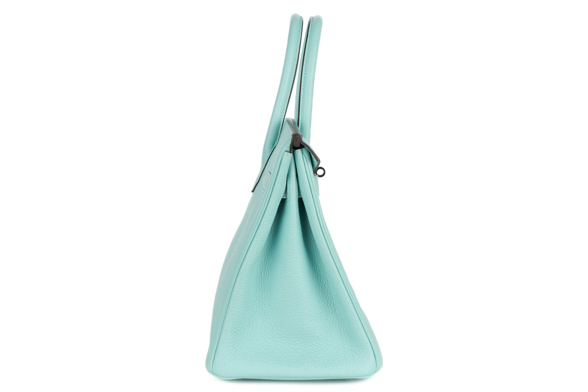Hermès Birkin 30 Bleu Atoll Togo Palladium Hardware - view 5