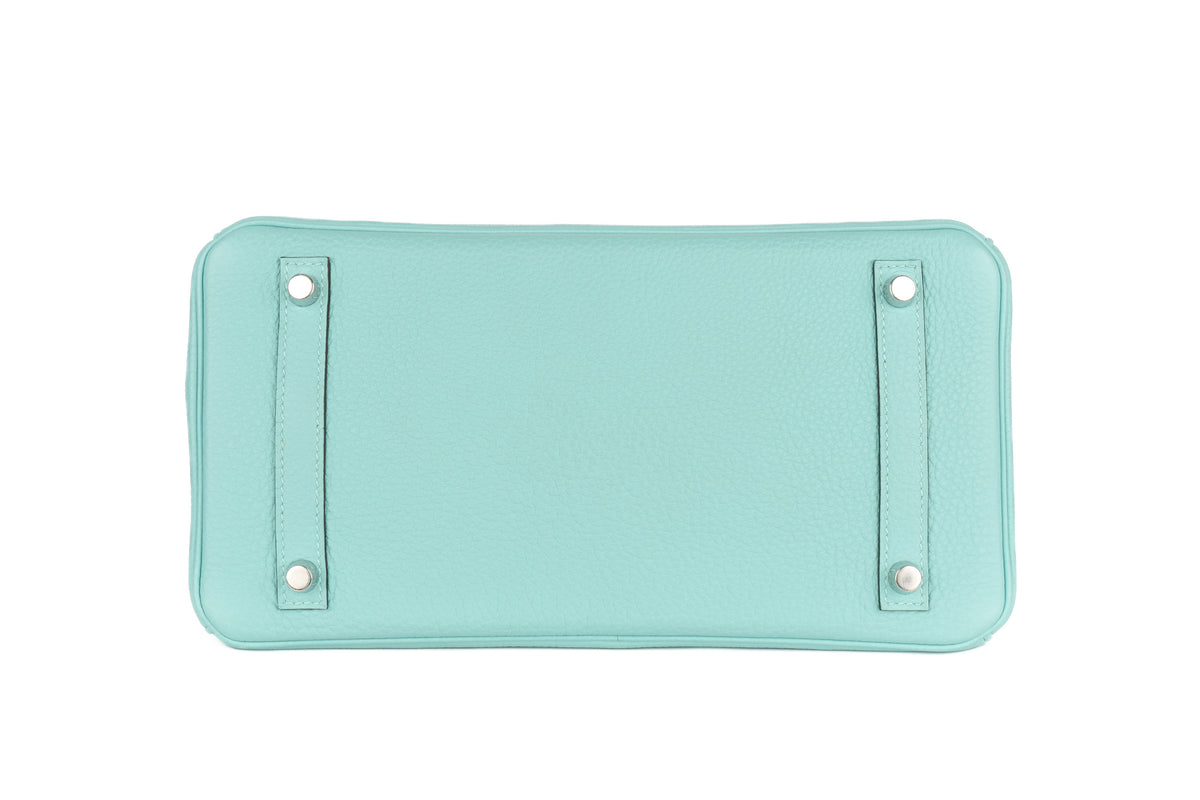 Hermès Birkin 30 Bleu Atoll Togo Palladium Hardware - view 6