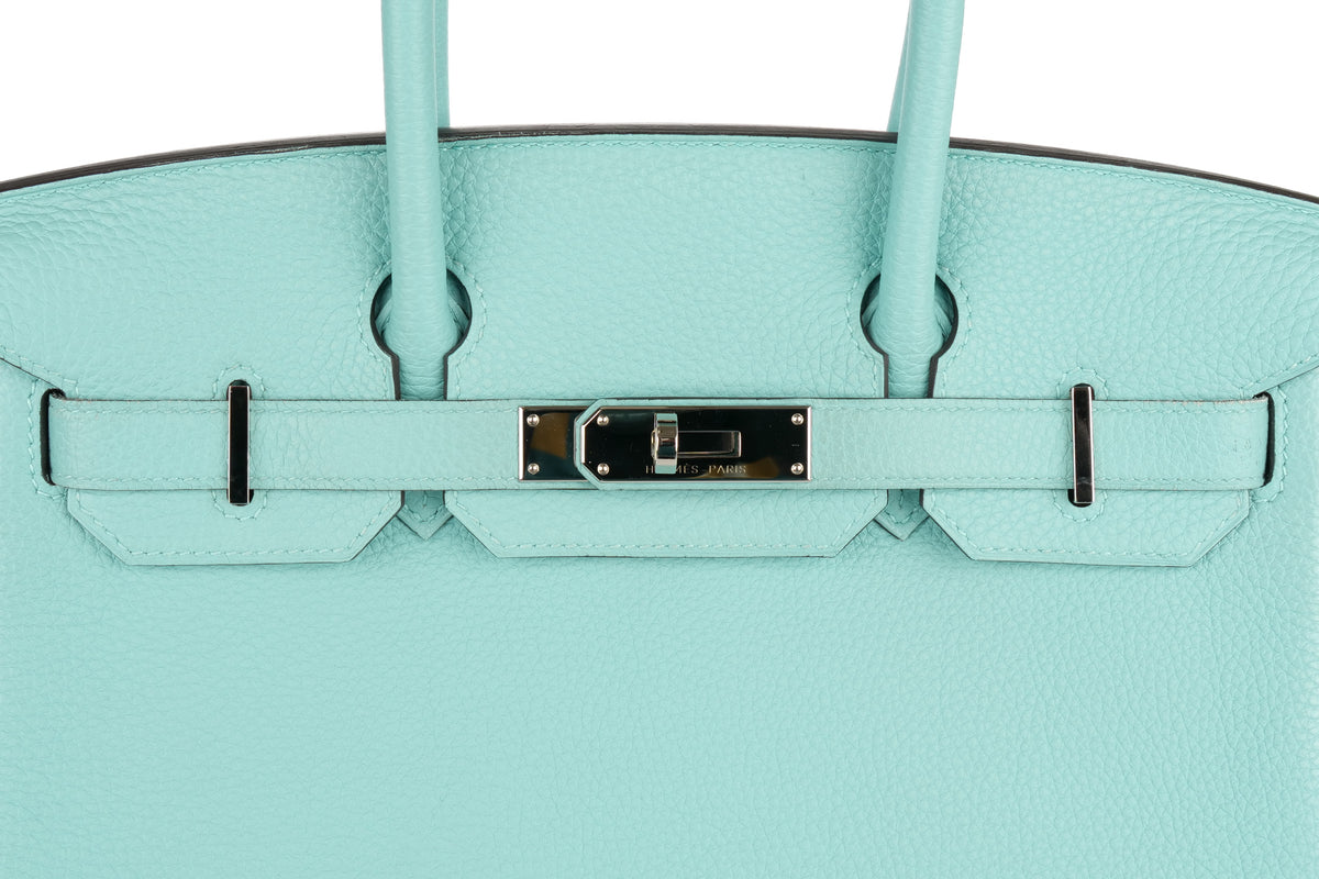 Hermès Birkin 30 Bleu Atoll Togo Palladium Hardware - view 7