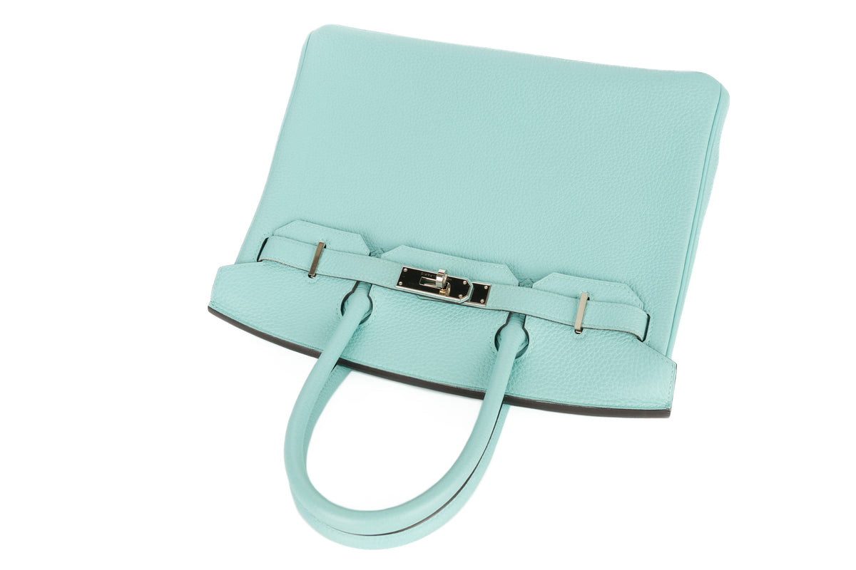 Hermès Birkin 30 Bleu Atoll Togo Palladium Hardware - view 8