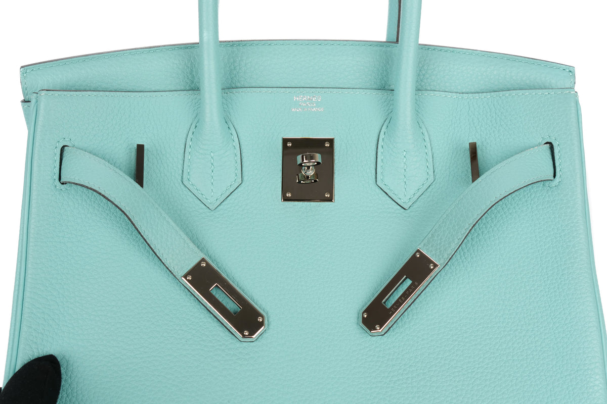 Hermès Birkin 30 Bleu Atoll Togo Palladium Hardware - view 9