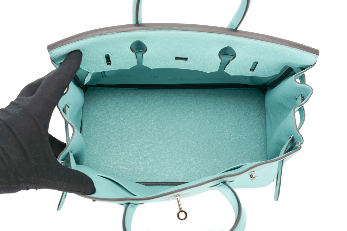 Hermès Birkin 30 Bleu Atoll Togo Palladium Hardware - view 10