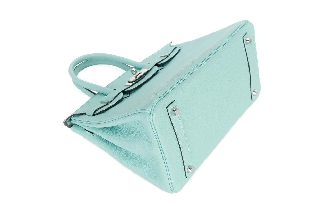 Hermès Birkin 30 Bleu Atoll Togo Palladium Hardware - view 11