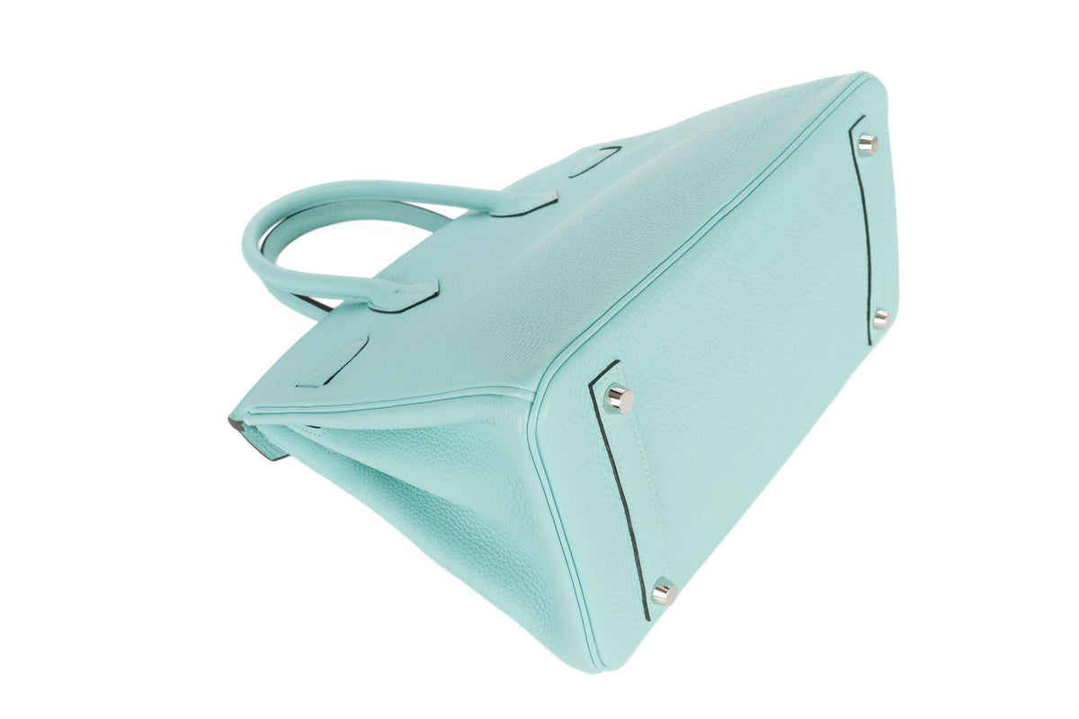 Hermès Birkin 30 Bleu Atoll Togo Palladium Hardware - view 13