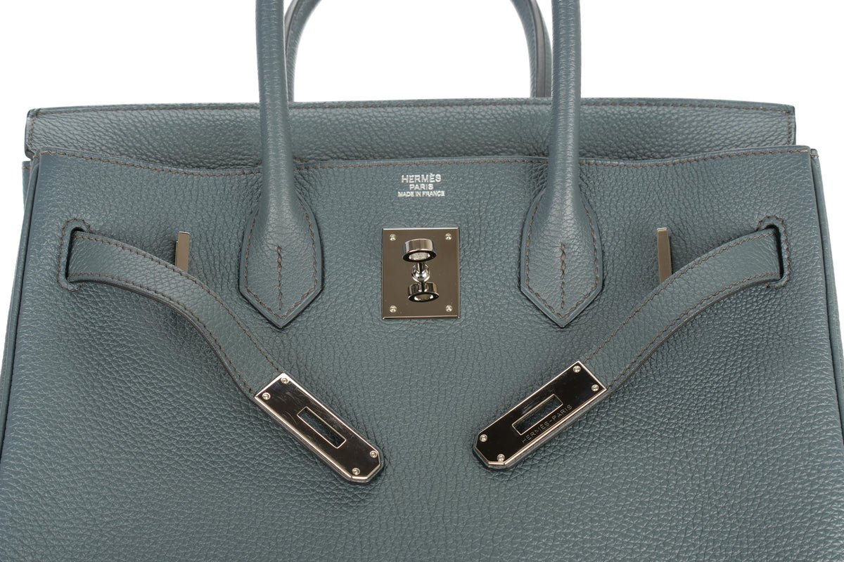 Hermès Birkin 30 Bleu Orage Togo Palladium Hardware - view 9