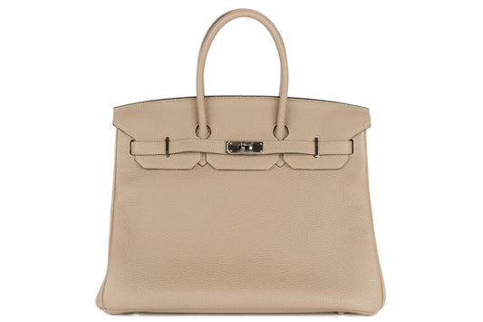 Hermès Birkin 35 Gris Tourterelle Togo Palladium Hardware - view 1