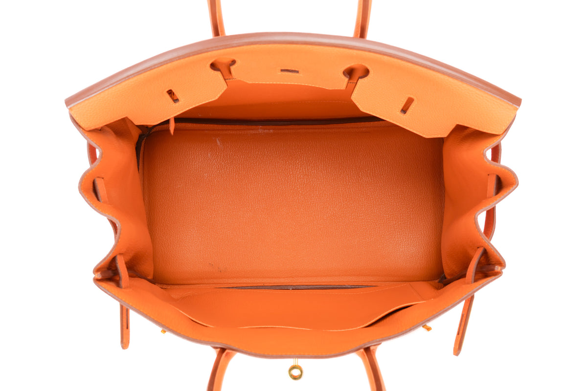 Hermès Birkin 35 Orange H Togo Gold Hardware - view 8
