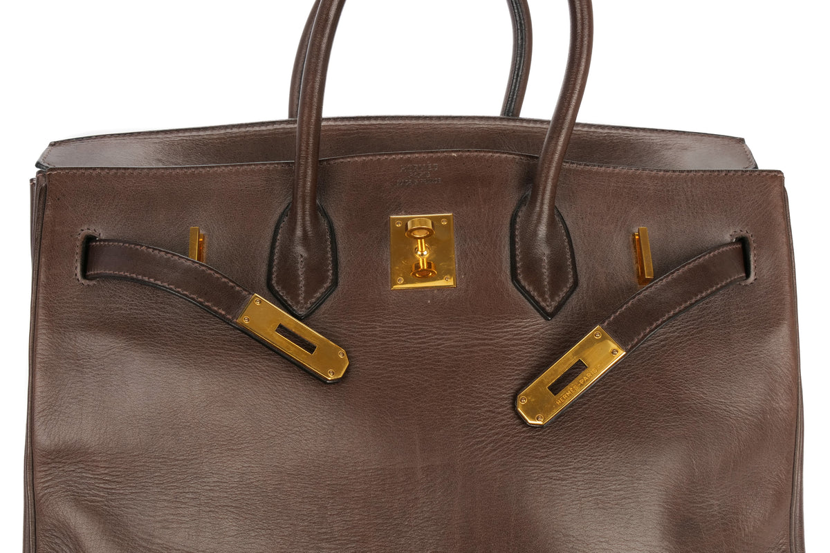 Hermès Birkin 35 Ebene Barenia Gold Hardware - view 9