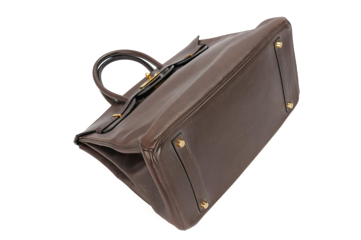 Hermès Birkin 35 Ebene Barenia Gold Hardware - view 12