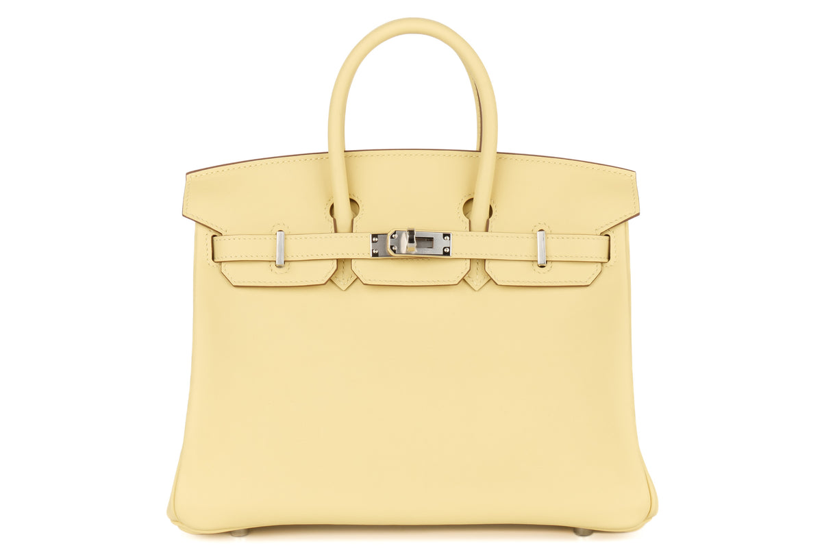 Hermès Birkin 25 Jaune Poussin Swift Palladium Hardware - view 1