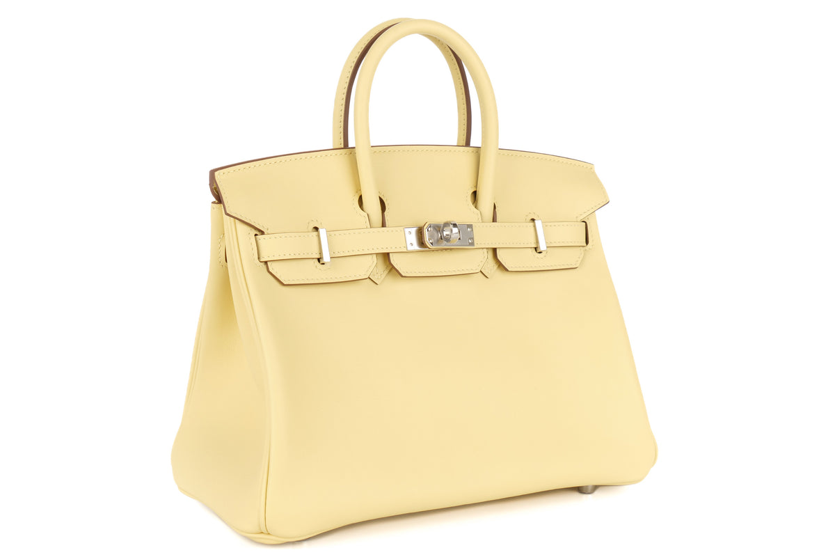 Hermès Birkin 25 Jaune Poussin Swift Palladium Hardware - view 2