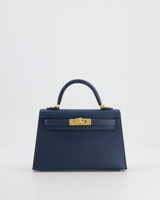 Hermès Mini Kelly 20 — Bleu de Prusse Epsom Gold Hardware - Zeuskicks