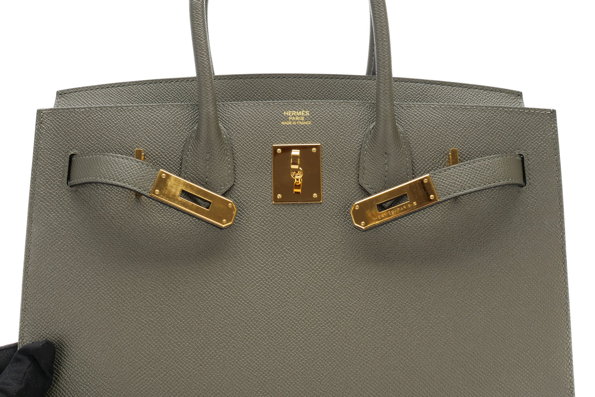 Hermès Birkin 30 Vert De Gris Epsom Gold Hardware - view 11