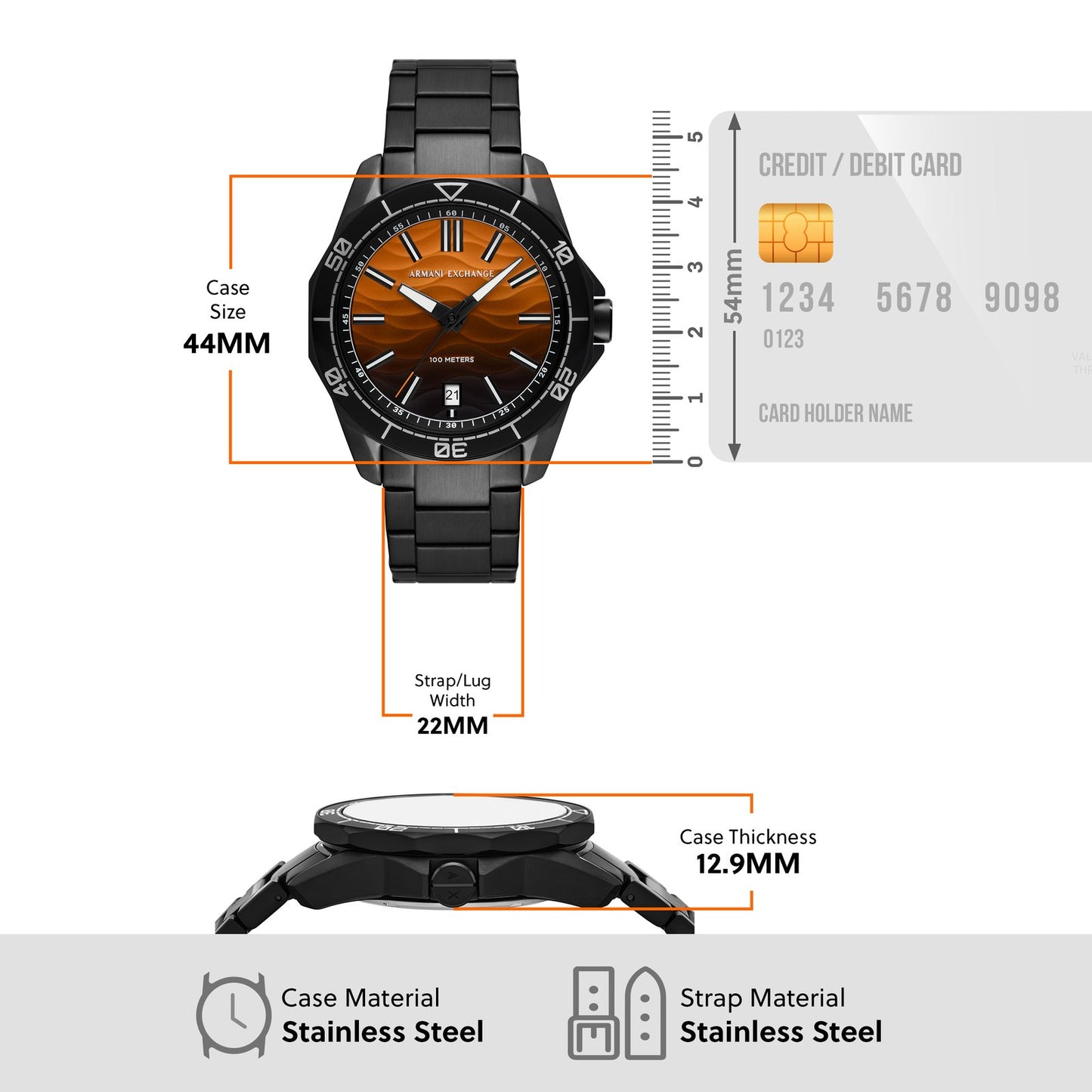 Armani Exchange AX1964I Men's analog watch with black dial