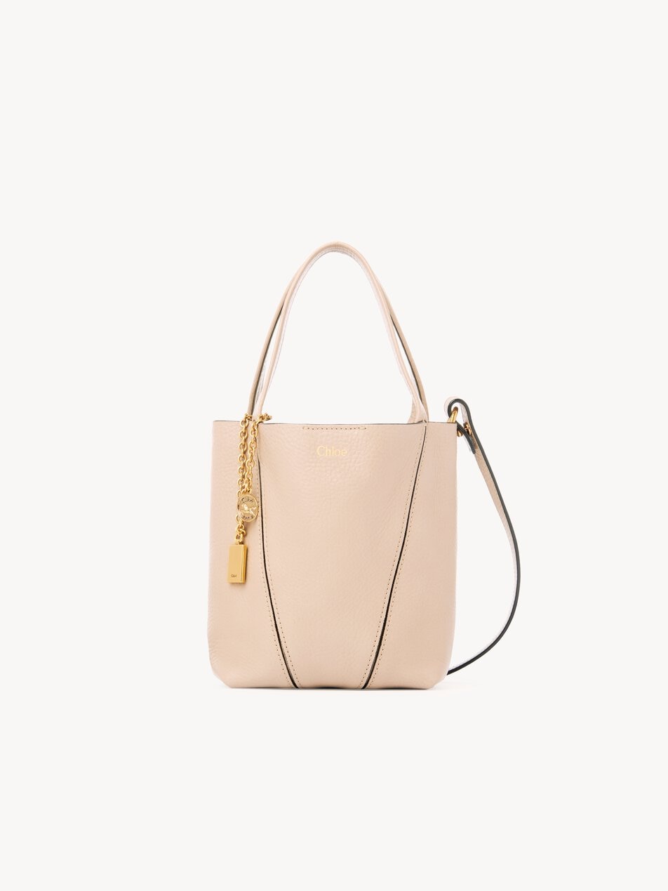 CHLOE Small Chloé Spin tote bag in grained leather Cement Pink by CHLOE
