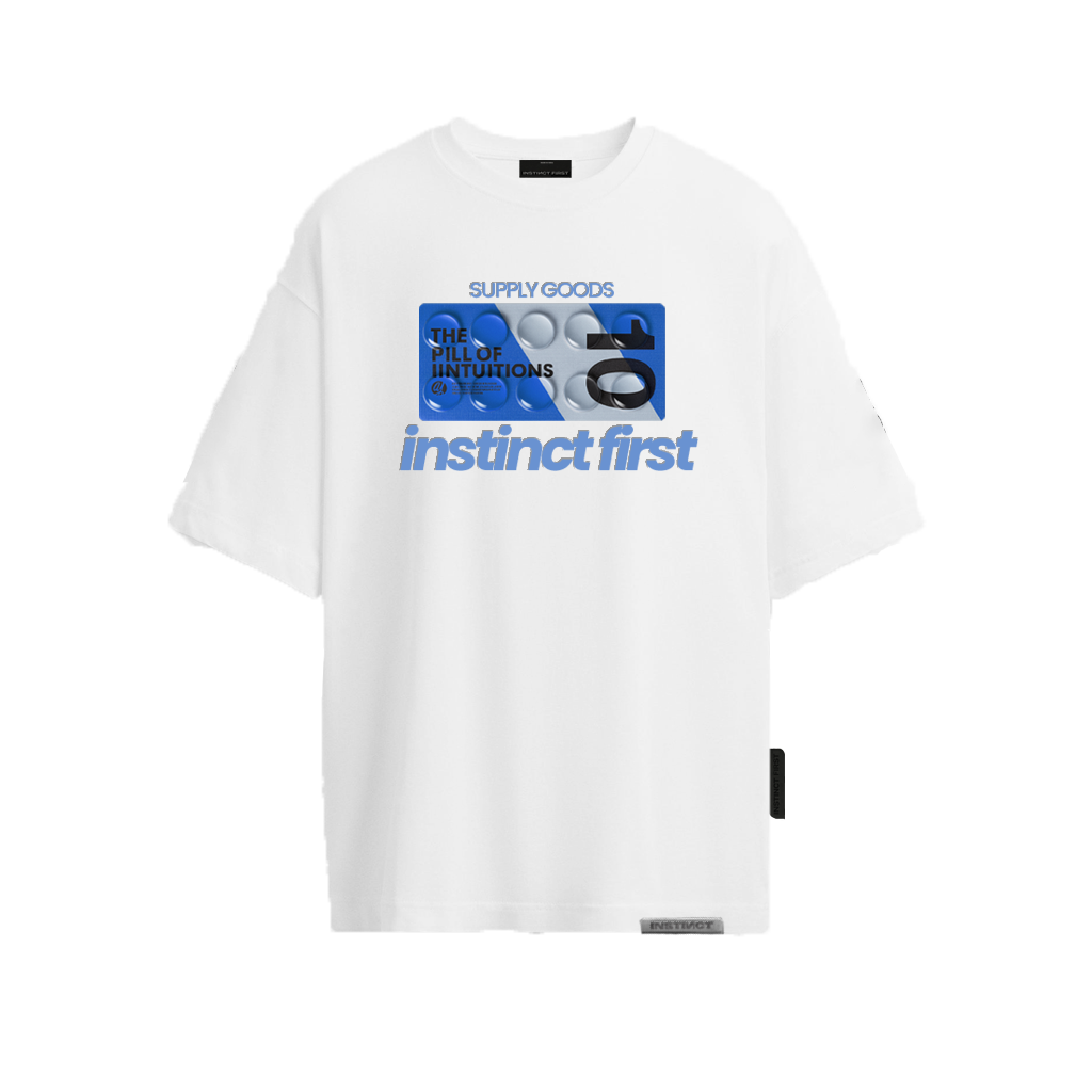 Pill- Oversized T-Shirt (Antique White) by Instinct First