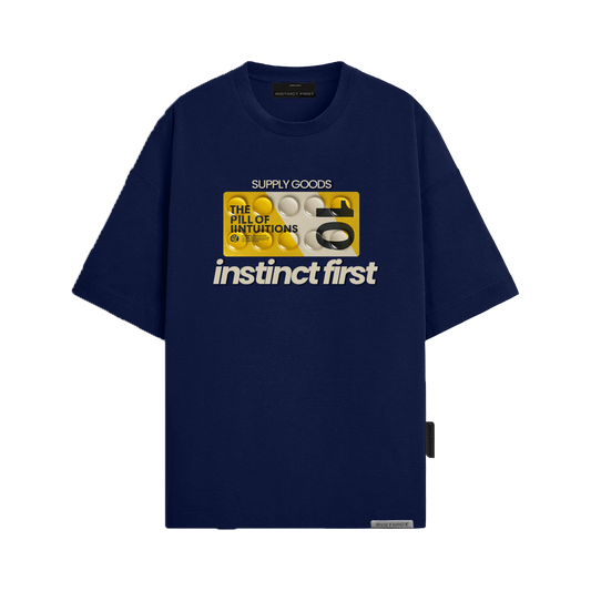 Pill- Oversized T-Shirt (Navy Blue) by Instinct First
