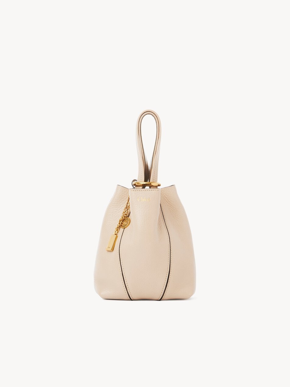 CHLOE Small Chloé Spin tote bag in grained leather Sweet Beige by CHLOE