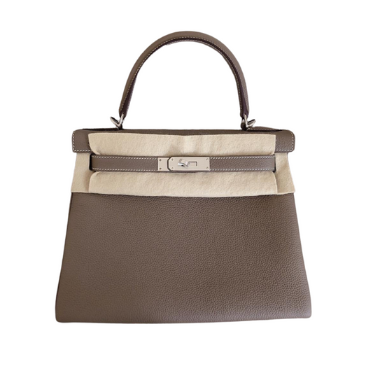 Hermès Kelly 28 – Etoupe Togo with Palladium Hardware (PHW) - Zeuskicks