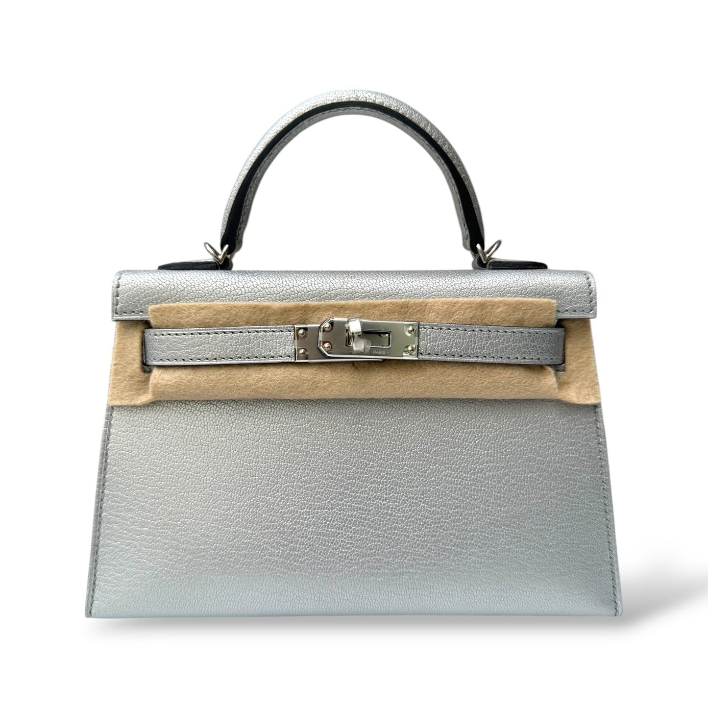 Hermès Mini Kelly — Argenté Chevre Chamkila Palladium