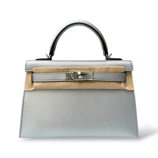 Hermès Mini Kelly — Argenté Chevre Chamkila Palladium - Zeuskicks