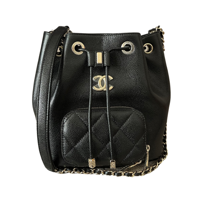 Chanel Business Affinity Bucket Bag – Black Caviar Leather with Light Gold Hardware - Zeuskicks