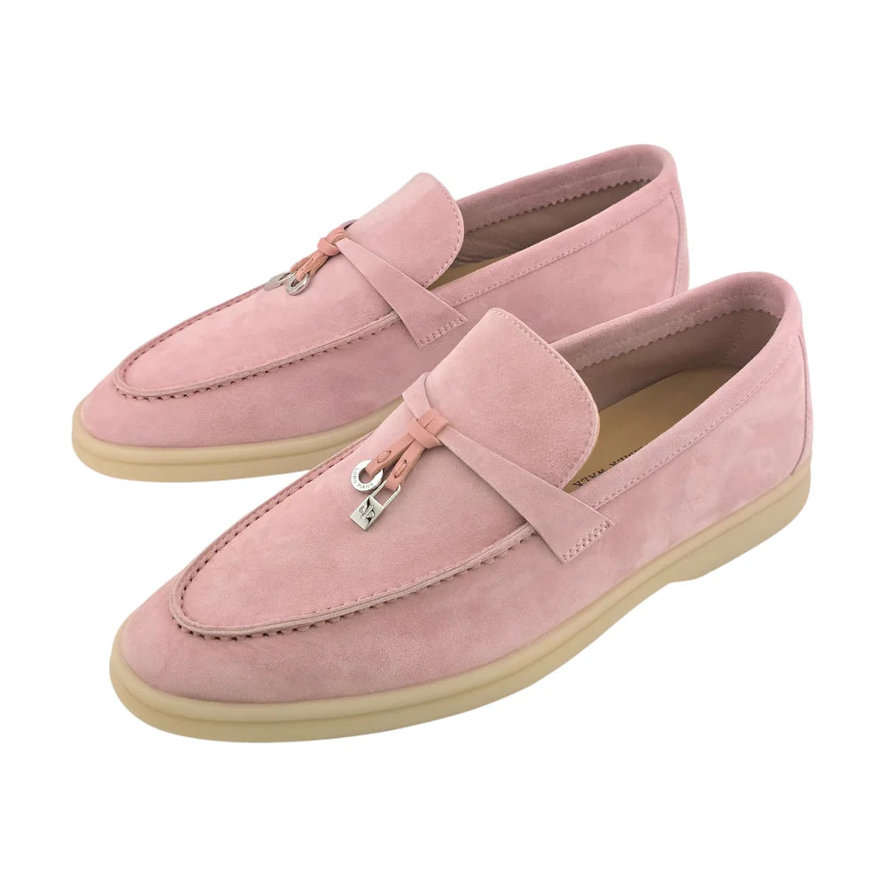 Loro Piana Summer Charms Walk Loafers – Pink Suede Edition