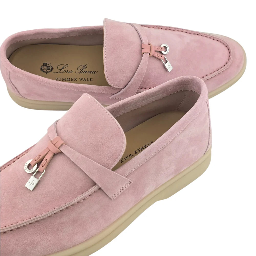 Loro Piana Summer Charms Walk Loafers – Pink Suede Edition