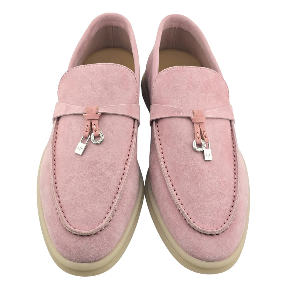 Loro Piana Summer Charms Walk Loafers – Pink Suede Edition