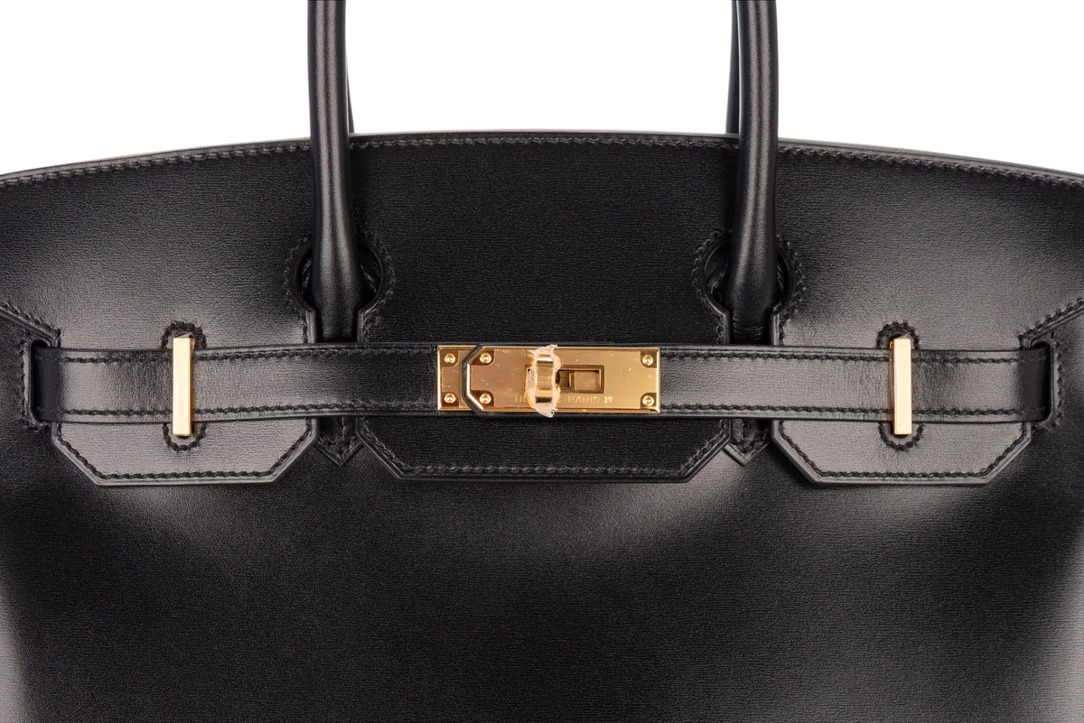 Hermès Birkin 30 Noir - Black Box Leather Retourne Gold Hardware - view 7