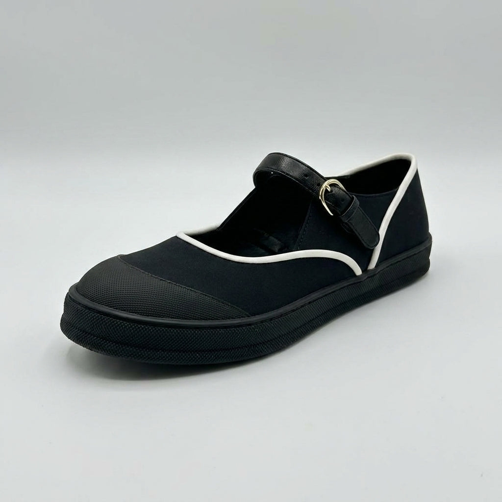 CHANEL Coco Beach 2026 Mary Janes – Black & White Mixed Fibers - Zeuskicks