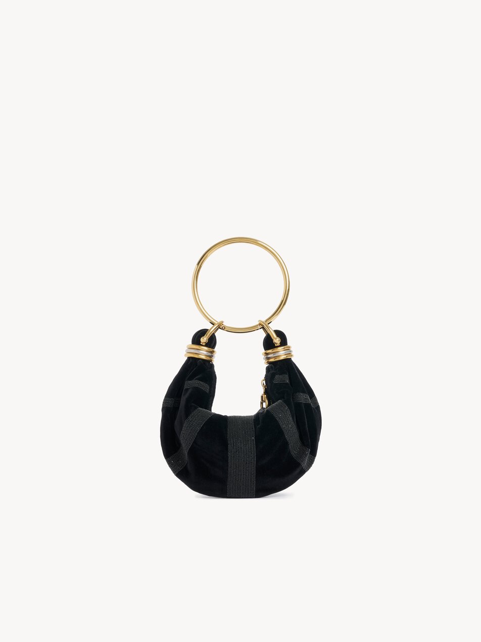 CHLOE Mini Bracelet Hobo bag in suede leather Black by CHLOE